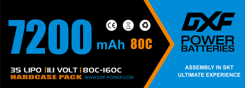(PL)DXF Lipo Battery 3S 11.4V 9200MAH 130C Blue Series Graphene lipo Hardcase with XT90 Plug for Rc 1/8 1/10 Buggy Truck Car Off-Road Drone
