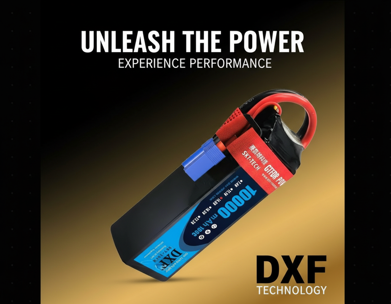 DXF 4S LiPo Battery 14.8V 10000mAh 100C with Deans/XT90/EC5 for RC 1/8 1/10 Car Truck Tank