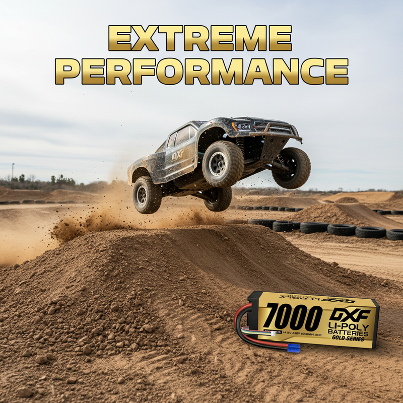 DXF Lipo Battery EC5 PLUG 4S 14.8V 7000mAh 100C/200C HardCase Lipo Battery for RC HPI HSP 1/8 1/10 Buggy RC Car Truck