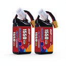 DXF 4S 14.8V 1550mAh 150C Gold Version Graphene LiPo Soft Case Battery with 12AWG XT60 Plug for FPV Racing Drone RC Car Boat (2 Pack Set)