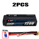 (CN) DXF 2S 7.6V Lipo Battery 140C 7200mAh LCG with 5mm Bullet for RC 1/8 Vehicles Car Truck Tank Truggy Competition Racing Hobby
