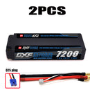 (CN) DXF 2S 7.6V Lipo Battery 140C 7200mAh LCG with 4mm Bullet for RC 1/8 Vehicles Car Truck Tank Truggy Competition Racing Hobby