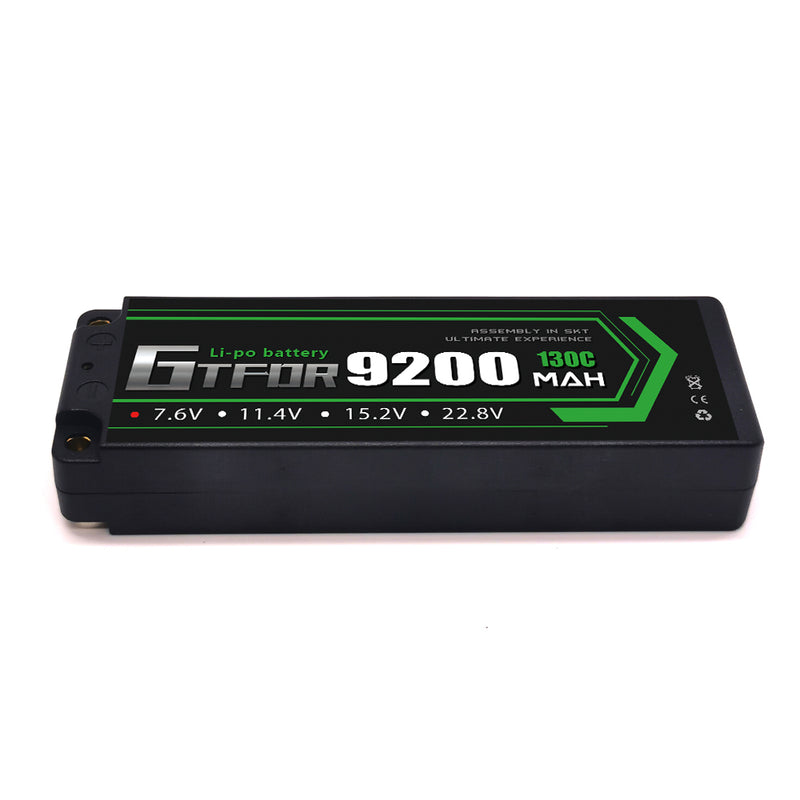 (FR) GTFDR 2S 7.6V Lipo Battery 130C 9200mAh with 5mm Bullet for RC 1/8 Vehicles Car Truck Tank Truggy Competition Racing Hobby