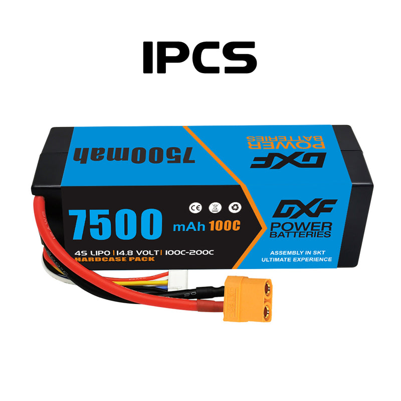 (CA)DXF Lipo Battery 4S 14.8V 7500mAh 100C/200C HardCase Lipo Battery for RC HPI HSP 1/8 1/10 Buggy RC Car Truck