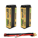 DXF LiPo Battery 2S2P HV 7.6V 7000mAh 150C Graphene NGP Plus Gold Version with 5mm Bullet / EC5 / T / TRX / XT60 / XT90 / XT150 / Q8s Plug for RC 1/10 1/8 1/5 Scale Car Racing