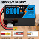 (CN)DXF 14S Lipo Battery 51.8V 5C 81000mAh Soft Case Battery  for Drone UAV FPV Car Truck Tank RC Buggy Truggy Racing Hobby