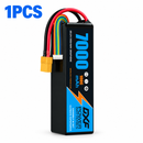 DXF 6S 22.2V 7000mAh 100C Softcase LiPo Battery with XT90 & 10AWG Wire for 1/8 RC Cars (1-6 Pack)