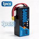 DXF SEMI-SOLID 12S 44.4V 54000mAh 5C Soft Case LiPo Battery with 8AWG Wire for Toy Cars, Boats, UAVs & Drones (1-6 Pack)