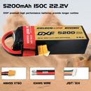 (CN)DXF 6S Lipo Battery 22.2V 150C 5200mAh Soft Case Battery with EC5 XT90 Connector for Car Truck Tank RC Buggy Truggy Racing Hobby