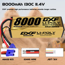 DXF 3S Lipo Battery 11.4V 8000mAh 130C GOLD Version Graphene Hardcase with EC5 Plug for RC 1/8 1/10 Buggy Truck Car Off-Road (1-6 Pack)