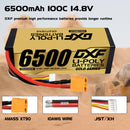 DXF LiPo Battery 4S 14.8V 6500mAh 100C Graphene Softcase Gold with EC5 / T / TRX / XT60 / XT90 / XT150 / Q8s Plug for RC 1/8 1/10 Buggy Truck Car Off-Road Drone