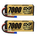 DXF GOLD VERSION 4S 14.8V 7000mAh 100C Graphene Hardcase LiPo Battery with 10AWG EC5 Plug for RC Car Truck (1-6 Pack)