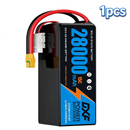 DXF 6S 23.1V 28000mAh 15C Soft Case LiPo Battery with 8AWG Wire for Toy Cars, Boats, UAVs & Drones (1-6 Pack)