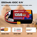DXF 1350mAh 3S 100C 11.1V Lipo Battery Pack for FPV LiPo Battery