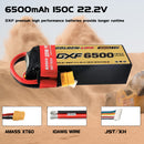 (CN)DXF 6S Lipo Battery 22.2V 150C 6500mAh Soft Case Battery with EC5 XT90 Connector for Car Truck Tank RC Buggy Truggy Racing Hobby