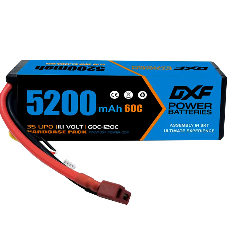 (CA)DXF Lipo Battery 3S 11.1V 5200MAH 60C Blue Series lipo Hardcase with Deans Plug for Rc 1/8 1/10 Buggy Truck Car Off-Road Drone