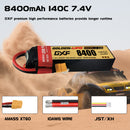 DXF LiPo Battery 2S 7.4V 8400mAh 140C Graphene Softcase with EC5 / T / TRX / XT60 / XT90 / XT150 / Q8s Plug for RC 1/8 1/10 Buggy Truck Car Off-Road Drone