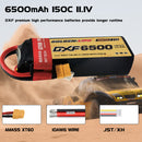 DXF Lipo Battery 3S 11.1V 6500mAh 150C Graphene Softcase with EC5 / T / TRX / XT60 / XT90 / XT150 / Q8s Plug for RC 1/8 1/10 Buggy Truck Car Off-Road Drone