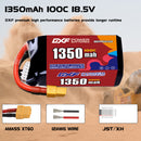 DXF 1350mAh 5S 100C 18.5V Lipo Battery Pack for FPV LiPo Battery