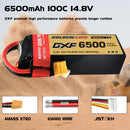 DXF Lipo Battery 4S 14.8V 6500mAh 100C Graphene Softcase with EC5 / T / TRX / XT60 / XT90 / XT150 / Q8s Plug for RC 1/8 1/10 Buggy Truck Car Off-Road Drone
