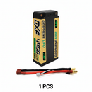 DXF 2S Shorty 7.6V 4400mAh 140C Graphene Hardcase LiPo Battery with 5mm Bullet to Deans Plug for 1/10 RC Buggies, Touring Cars & Trucks (1-6 Pack Available)
