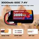 DXF 3000mAh 2S 100C 7.4V Lipo Battery Pack for FPV LiPo Battery