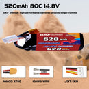 DXF 520mAh 4S 80C 15.2V Lipo Battery Pack for FPV LiPo Battery