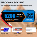 (GE)DXF Lipo Battery 3S 11.1V 5200MAH 80C Blue Series lipo Hardcase with EC5 Plug for Rc 1/8 1/10 Buggy Truck Car Off-Road Drone