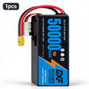 DXF SEMI-SOLID 12S 46.2V 50000mAh 15C Soft Case LiPo Battery with 8AWG Wire for Toy Cars, Boats, UAVs & Drones (1-6 Pack)