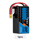 DXF SEMI-SOLID 12S 44.4V 66000mAh 5C Soft Case LiPo Battery with 8AWG Wire for Toy Cars, Boats, UAVs & Drones (1-6 Pack)