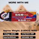 DXF 550mAh 6S 100C 22.8V Lipo Battery Pack for FPV LiPo Battery