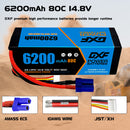 (CA)DXF Lipo Battery 4S 14.8V 6200MAH 80C  lipo Hardcase EC5 Plug for Rc 1/8 1/10 Buggy Truck Car Off-Road Drone