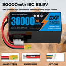 DXF SEMI-SOLID 14S 53.9V 30000mAh 15C Soft Case LiPo Battery with 8AWG Wire for Toy Cars, Boats, UAVs & Drones (1-6 Pack)