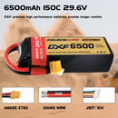 (CN)DXF 8S Lipo Battery 29.6V 150C 6500mAh Soft Case Battery with EC5 XT90 Connector for Car Truck Tank RC Buggy Truggy Racing Hobby