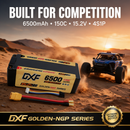 DXF Lipo Battery 4S 15.2V 6500MAH 150C GoldSeries LCG 5MM Graphene LiPo Hardcase XT90 Plug for RC 1/8 1/10 Buggy Truck Car Off-Road Drone