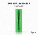 EVE INR18650-25P 2500mAh 20A Li-ion Battery for Power Tools, E-Bikes & DIY Battery Packs (1-100 PCS)