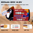 DXF 1100mAh 4S 120C 14.8V Lipo Battery Pack for FPV LiPo Battery