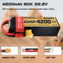 (CN)DXF 6S Lipo Battery 22.2V 150C 4200mAh Soft Case Battery with EC5 XT90 Connector for Car Truck Tank RC Buggy Truggy Racing Hobby