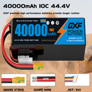 DXF SEMI-SOLID 12S 44.4V 40000mAh 10C Soft Case LiPo Battery with 8AWG Wire for Toy Cars, Boats, UAVs & Drones (1-6 Pack)