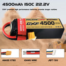 (CN)DXF 6S Lipo Battery 22.2V 150C 4500mAh Soft Case Battery with EC5 XT90 Connector for Car Truck Tank RC Buggy Truggy Racing Hobby