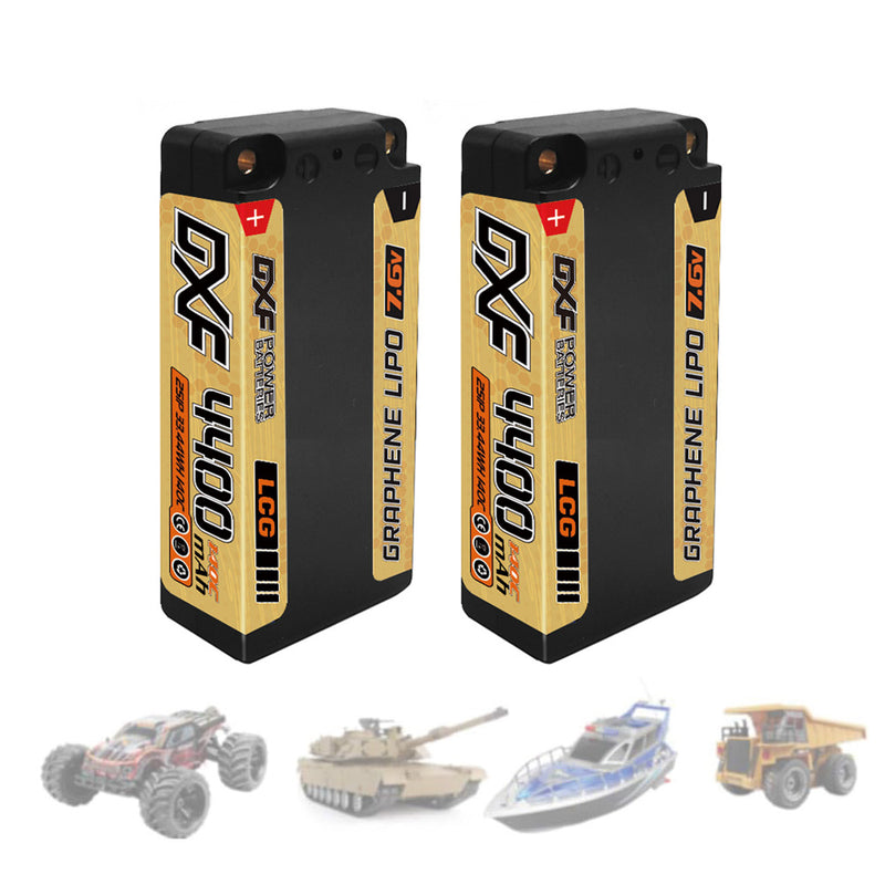 (JP)DXF 2S ショーティー リポバッテリー 7.6V 140C 4400mAh 5mm Tプラグ ハードケース 1/10 バギー トラギー オフロード ボート 車 トラック レーシング ヘリコプター用