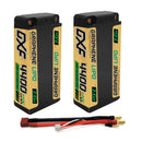 DXF LiPo Battery 2S HV 7.6V 4400mAh 140C Graphene Gold NGP Plus Version with 5mm Bullet / EC5 / T / TRX / XT60 / XT90 / XT150 / Q8s Plug for RC 1/10 Touring Car Racing