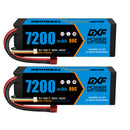 DXF BLUE Series 3S 11.1V 7200mAh 80C Hardcase LiPo Battery with Deans/T-Plug & 10AWG Wire (1-6 Pack)