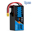 DXF SEMI-SOLID 12S 44.4V 10000mAh 15C Soft Case LiPo Battery with 8AWG Wire for Toy Cars, Boats, UAVs & Drones (1-6 Pack)