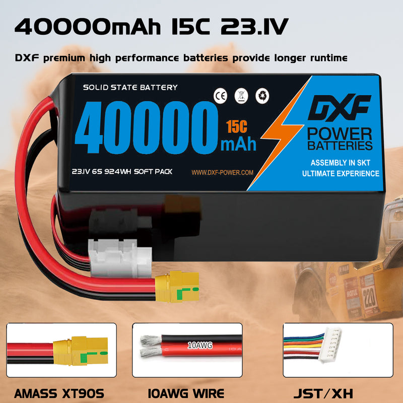 (CN)DXF 6S Lipo Battery 23.1V 15C 40000mAh Soft Case Battery  for Drone UAV FPV Car Truck Tank RC Buggy Truggy Racing Hobby