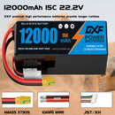 (CN)DXF 6S Lipo Battery 22.2V 15C 12000mAh Soft Case Battery  for Drone UAV FPV Car Truck Tank RC Buggy Truggy Racing Hobby