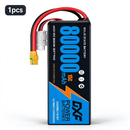 DXF SEMI-SOLID 12S 46.2V 80000mAh 15C Soft Case LiPo Battery with 8AWG Wire for Toy Cars, Boats, UAVs & Drones (1-6 Pack)