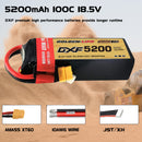 DXF Lipo Battery 5S 18.5V 5200mAh 100C Graphene Softcase with EC5 / T / TRX / XT60 / XT90 / XT150 / Q8s Plug for RC 1/8 1/10 Buggy Truck Car Off-Road Drone
