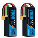 DXF 6S 22.2V 7000mAh 100C Softcase LiPo Battery with XT90 & 10AWG Wire for 1/8 RC Cars (1-6 Pack)
