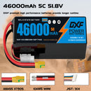 (CN)DXF 14S Lipo Battery 51.8V 10C 46000mAh Soft Case Battery  for Drone UAV FPV Car Truck Tank RC Semi solidstate Battery Racing Hobby